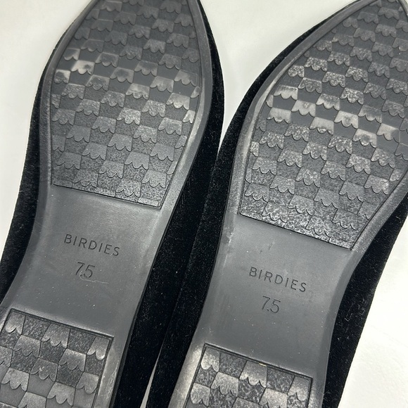 Birdies Goldfinch Velvet Pointed Toe Ballet Flat in Caviar Velvet Black Size 7.5 - Picture 8 of 9